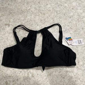 Strappy halter bathing suit top